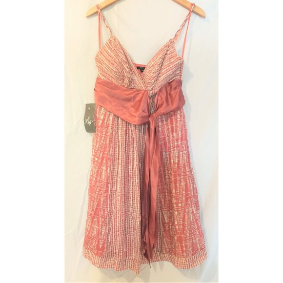 NWT BCBGMAXAZRIA Silk Bow Woven Cocktail Dress Size 4 - Picture 5 of 12